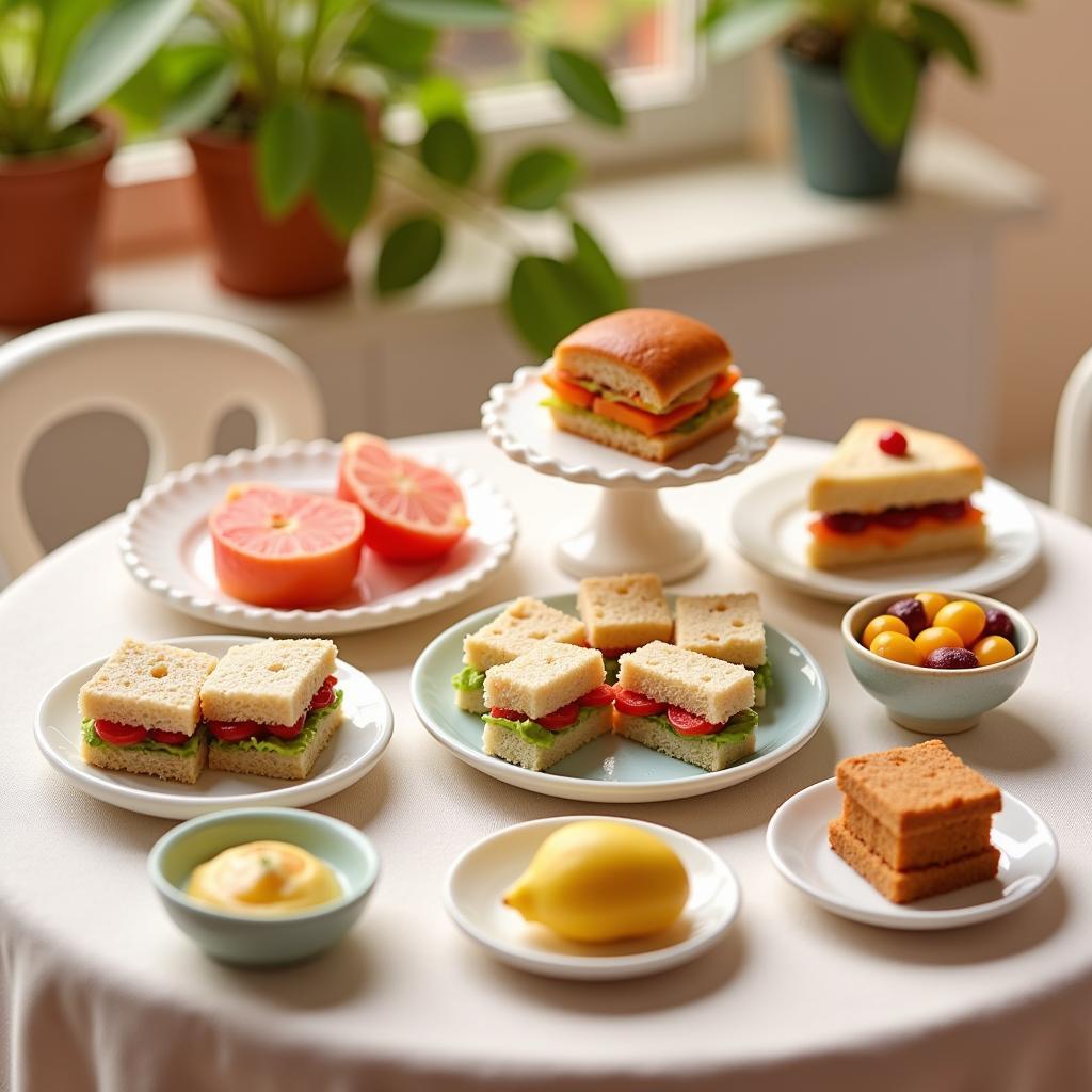 Dollhouse miniature food overview