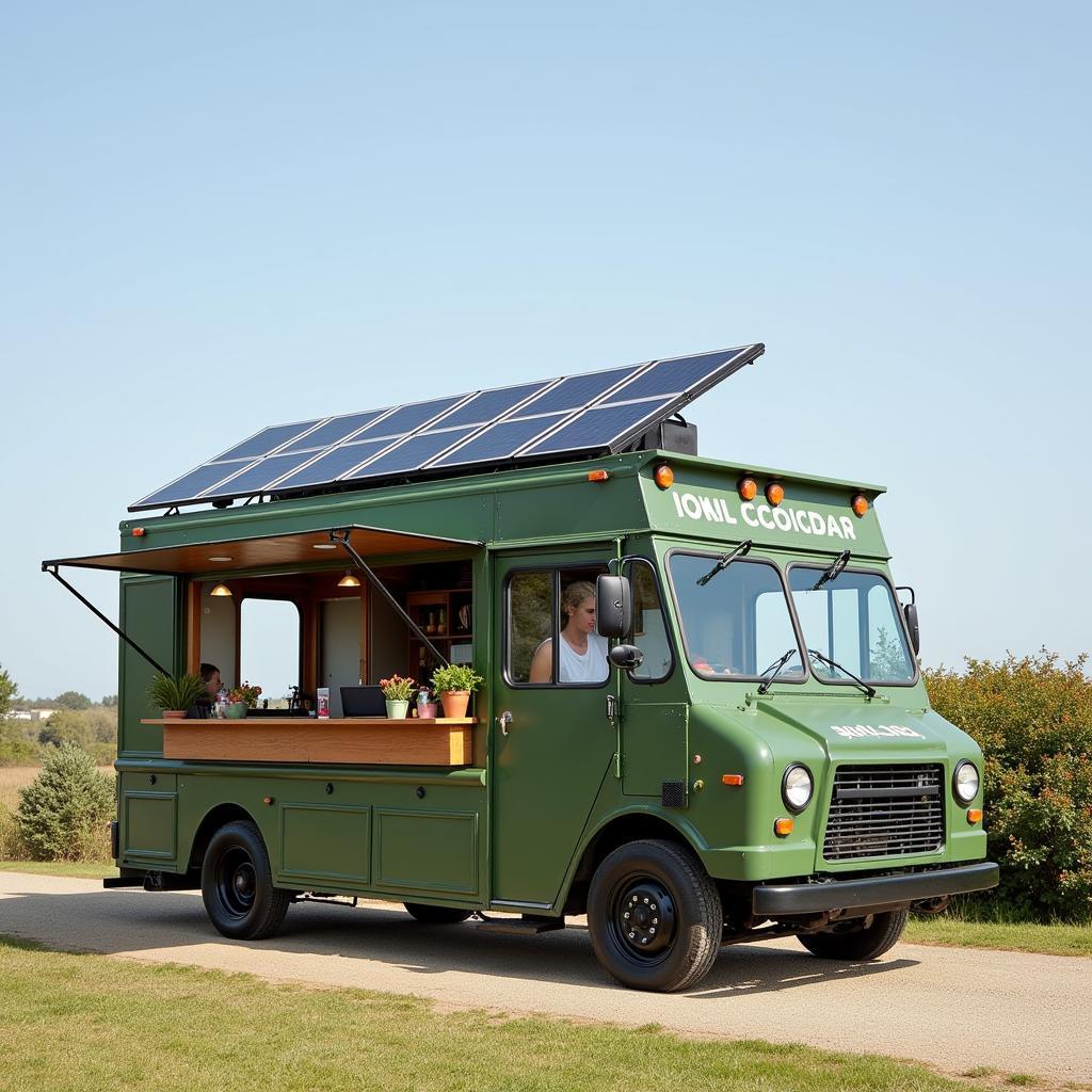 Eco-Friendly Food Truck with Solar Panels