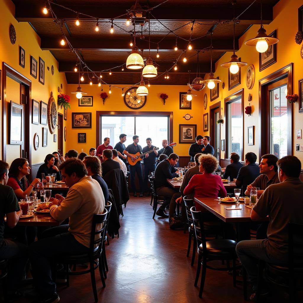 Vibrant atmosphere of an Emeryville Mexican restaurant