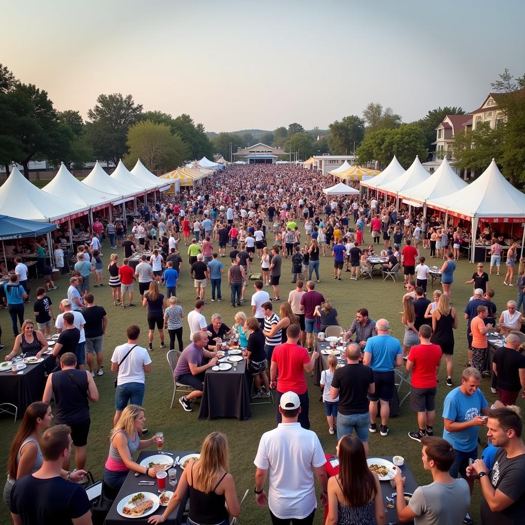 Attendees enjoying the Encino Food and Wine Festival