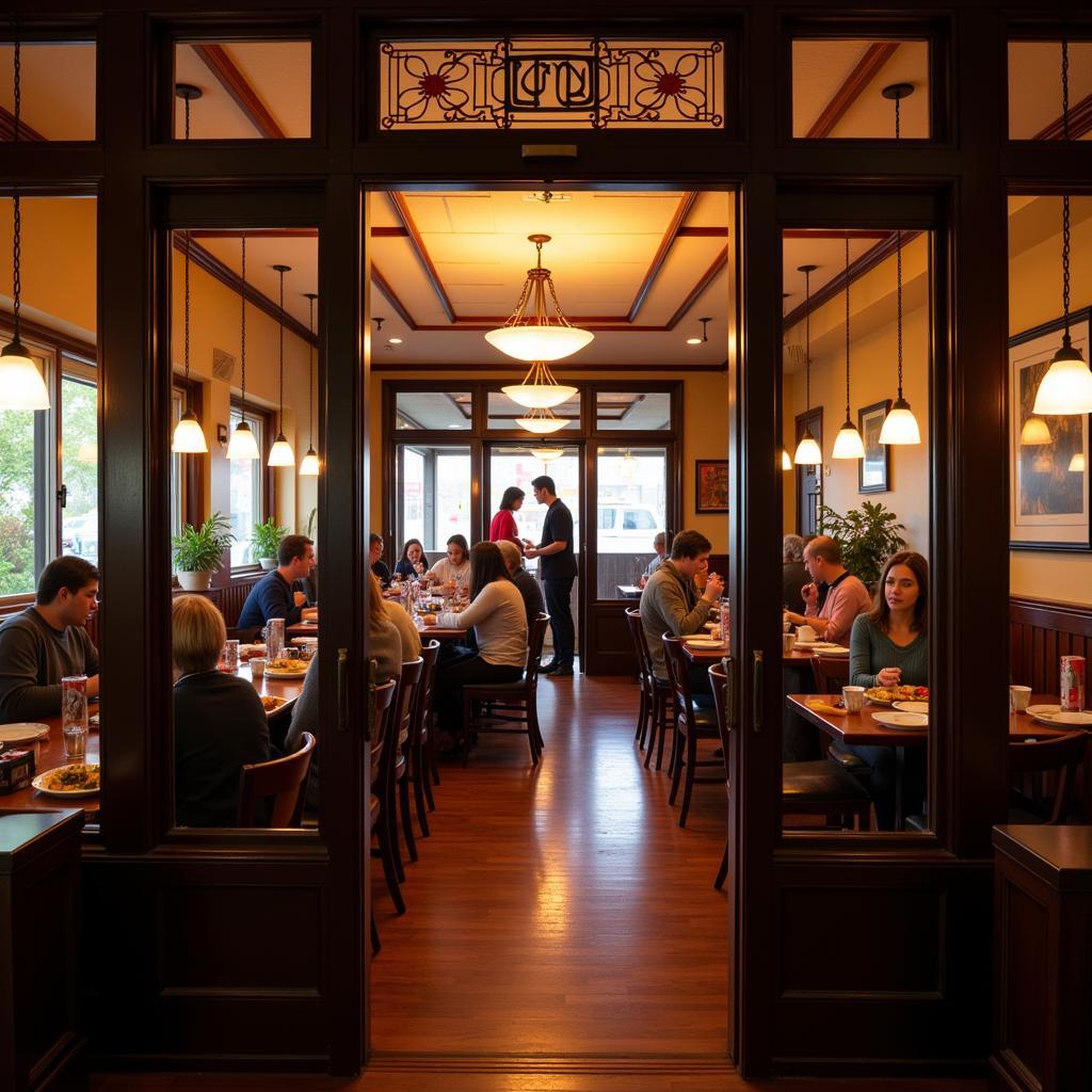 Warm and Inviting Interior of an Englishtown Chinese Restaurant