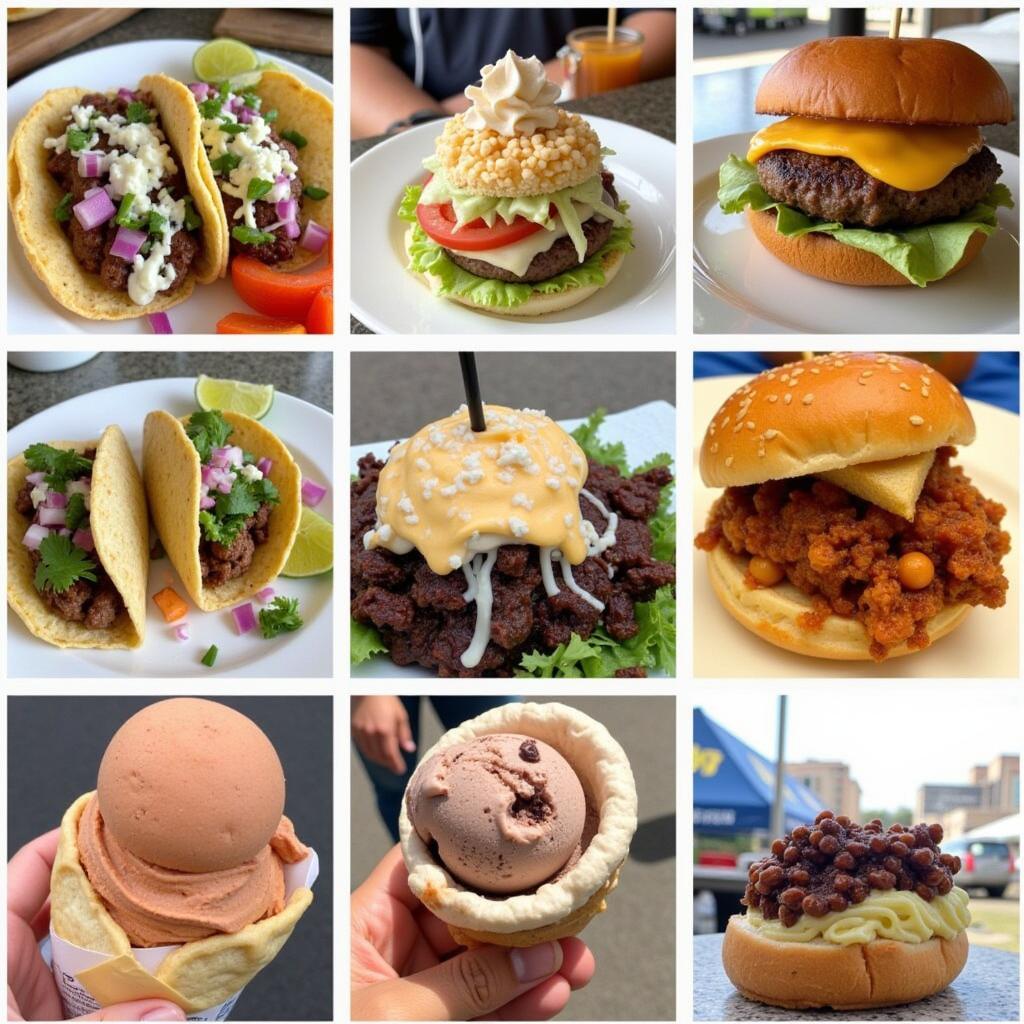 Variety of food at the Evans Food Truck Festival