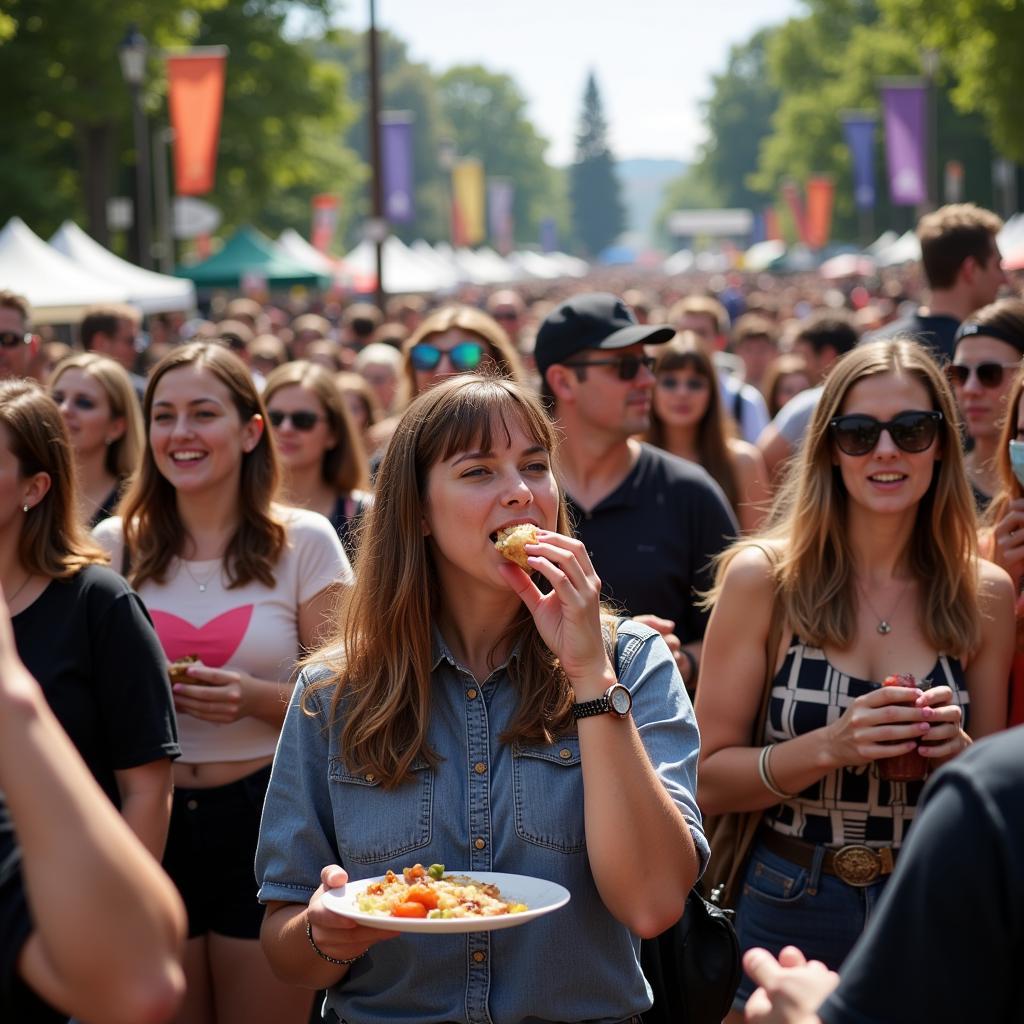 Festival Attendees Enjoying the Export Ethnic Food and Music Festival