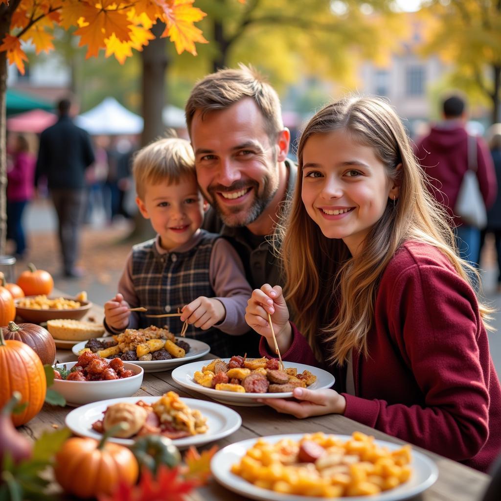 Family Enjoying Fall Food Fest