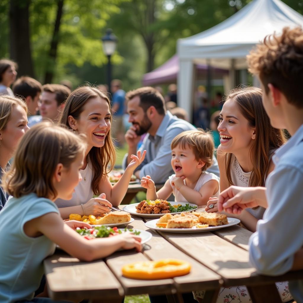 Families Enjoying the Florence Food Truck Festival