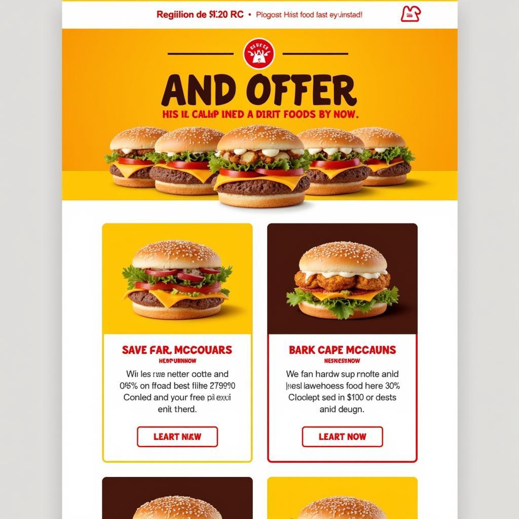 Fast Food Email Promotion Example