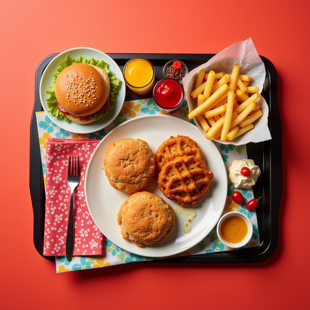 Fast Food Presentation on a Tray