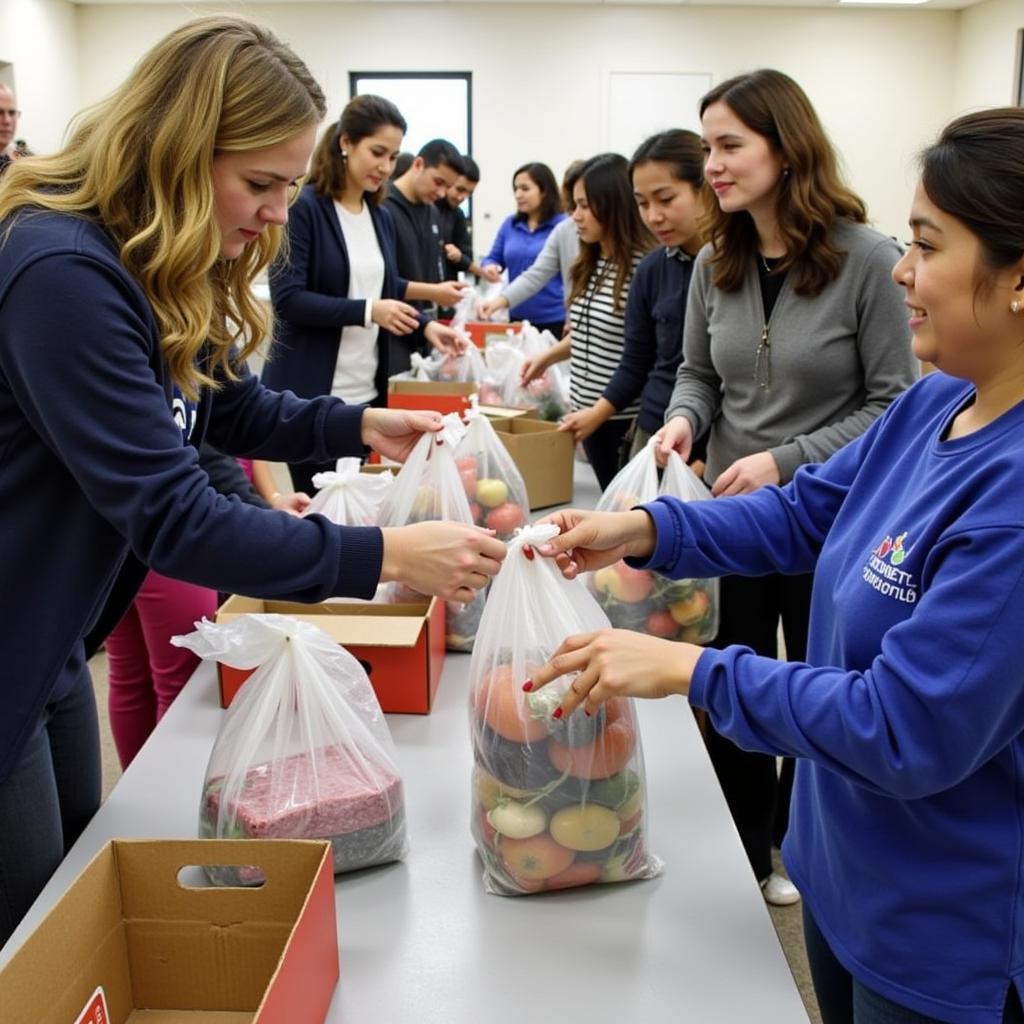 Families Receiving Food Packages at Fern Food Bank