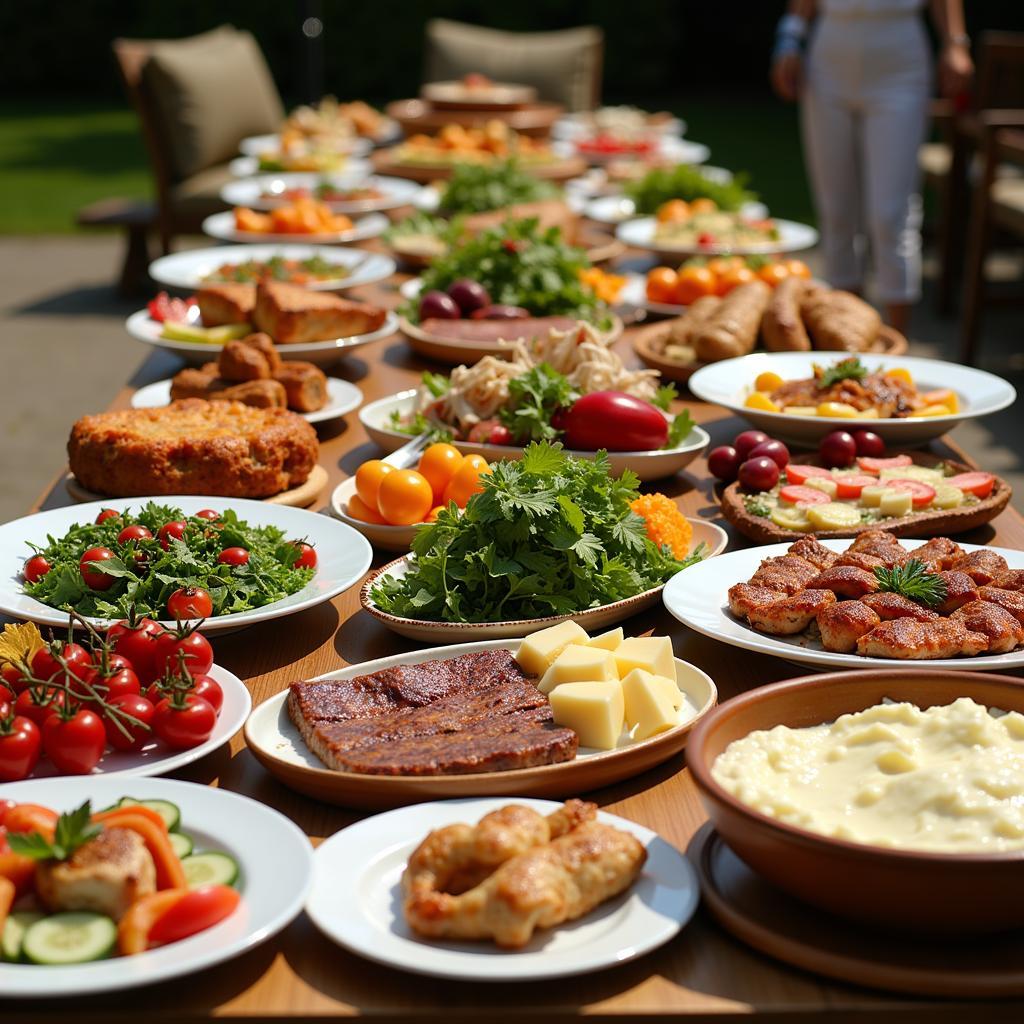 A vibrant spread of traditional Ferragosto dishes