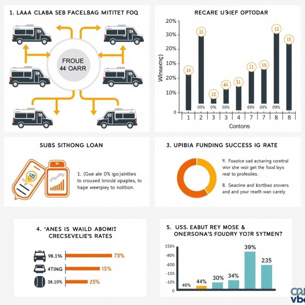 Various charts and graphs illustrating financing options for a food truck business