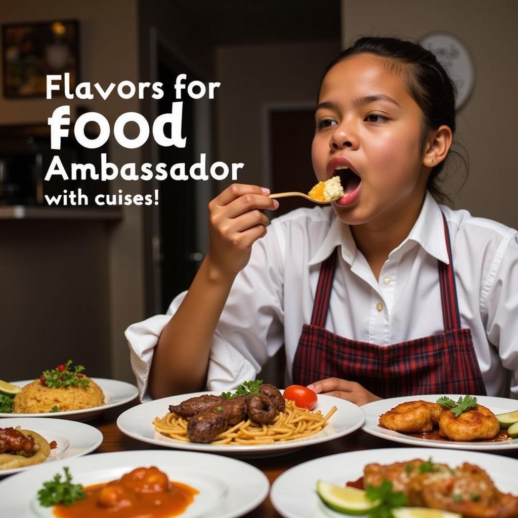 Food ambassador enjoying a diverse meal