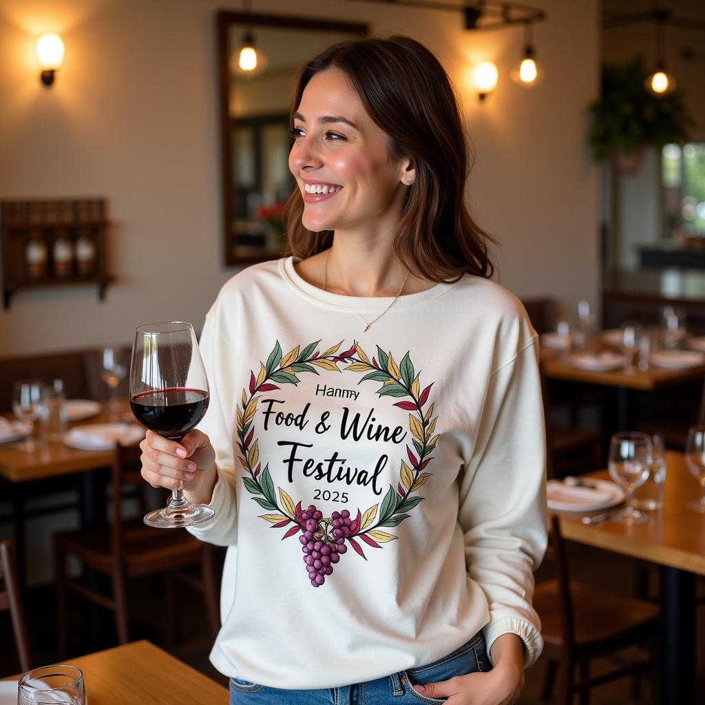 Food and Wine Festival Shirt with Grape Design