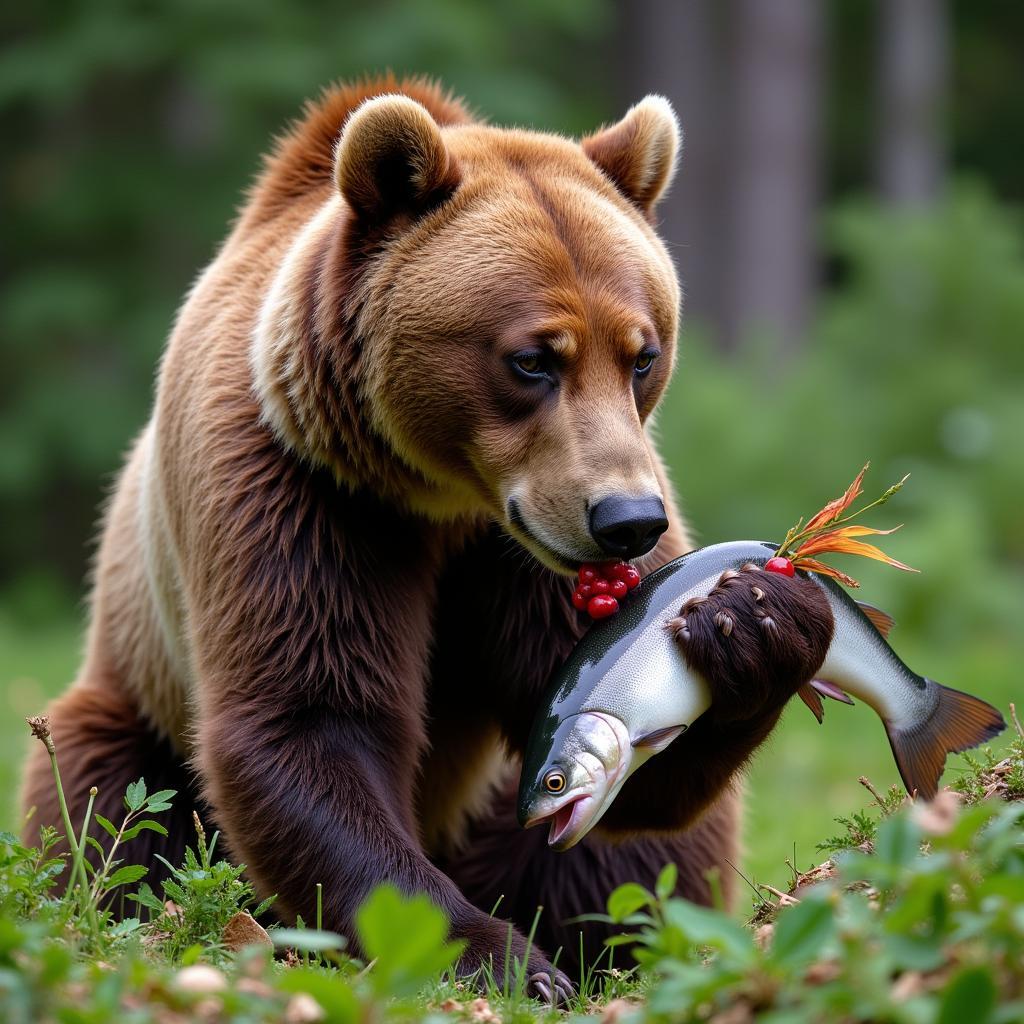 Omnivorous Bear Diet: Berries, Nuts, and Fish