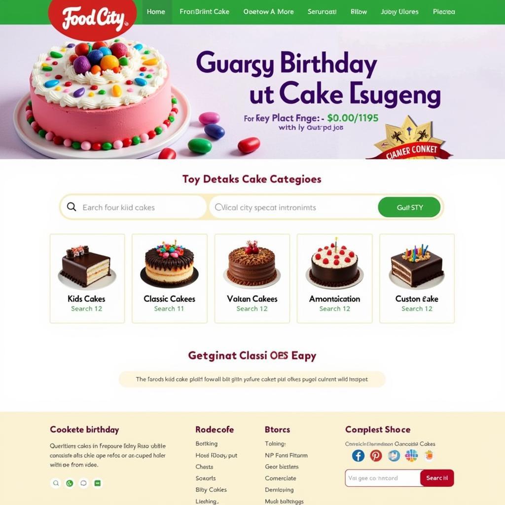 Food City Birthday Cake Catalog Homepage