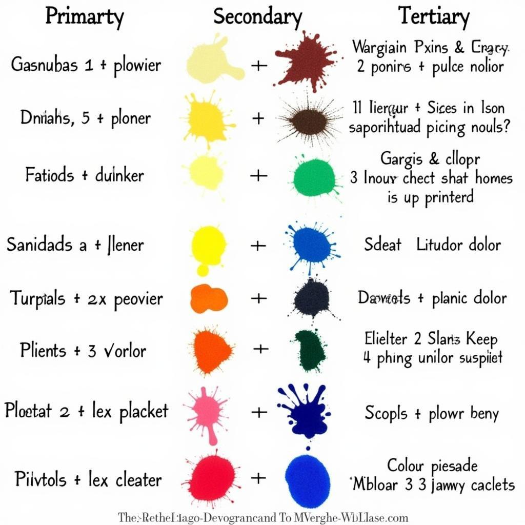 Food Coloring Mixing Chart