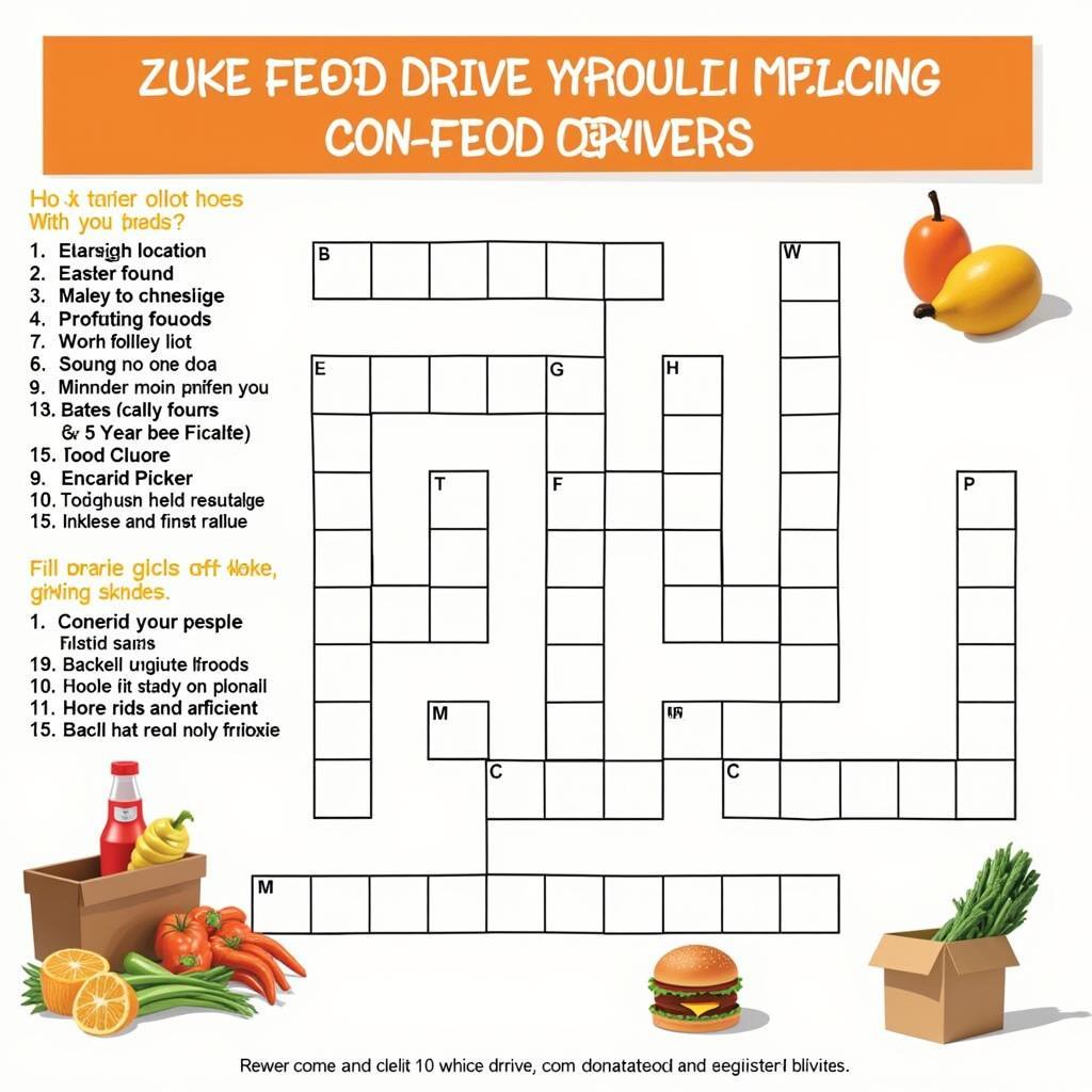 Example of a Food Drive Donation Crossword Puzzle