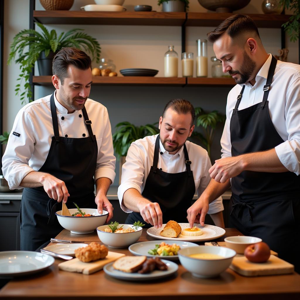 Image of chefs, farmers, and food producers working together.