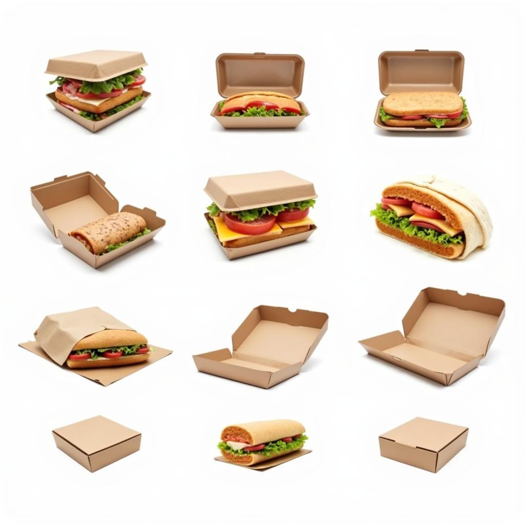 Variety of Food Packaging for Sandwiches