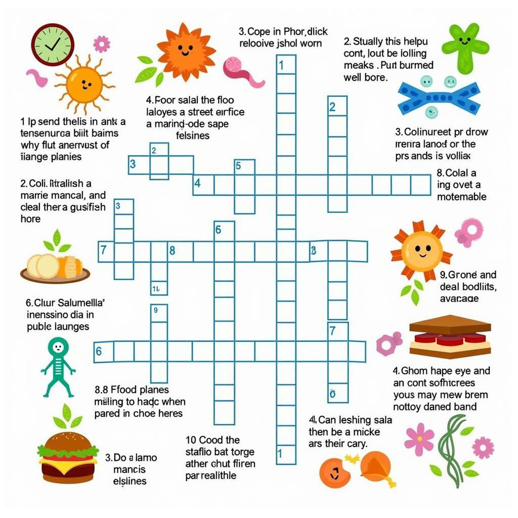 Food Safety Crossword Puzzle Featuring Bacteria