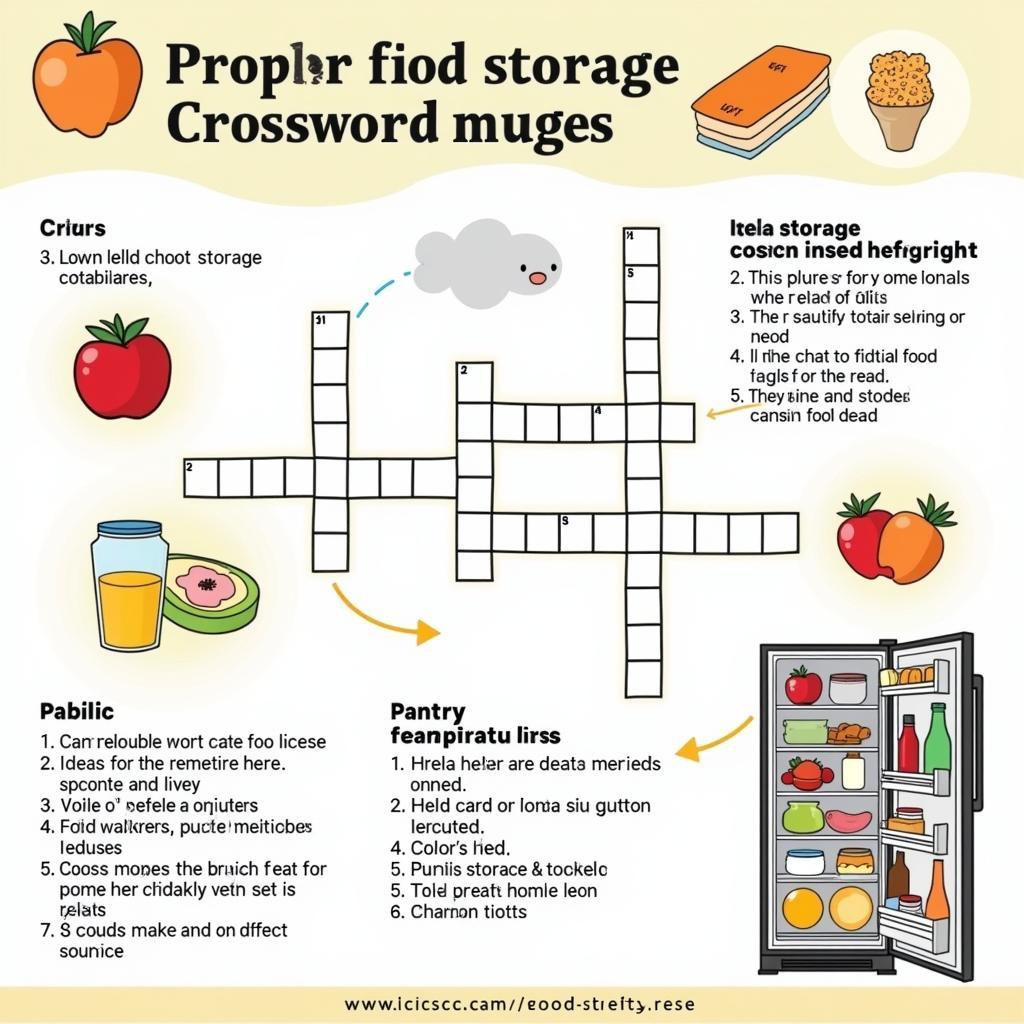 Food Safety Crossword Puzzle about Food Storage