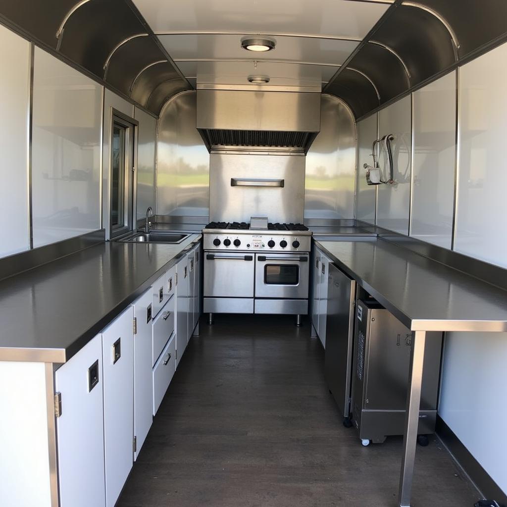 Food Trailer Interior with Equipment