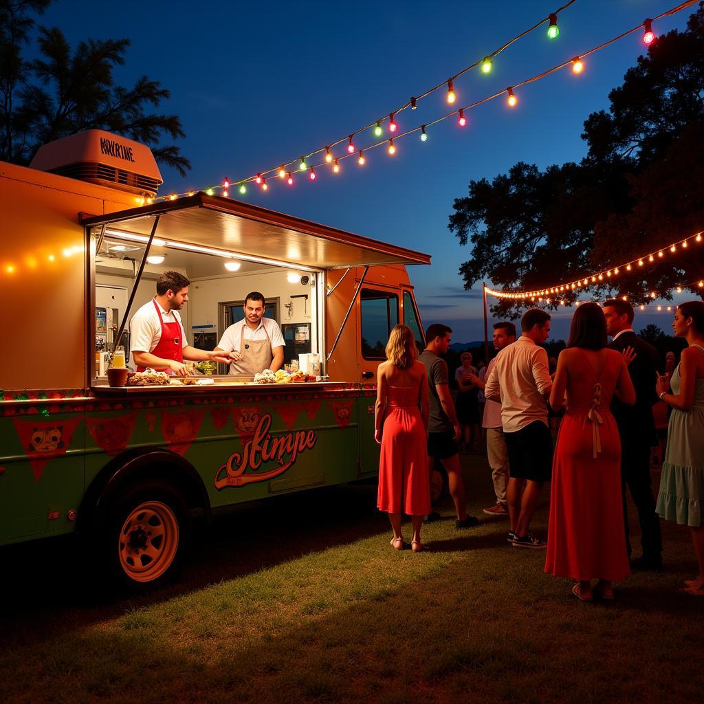 Food truck catering at a Long Island wedding reception