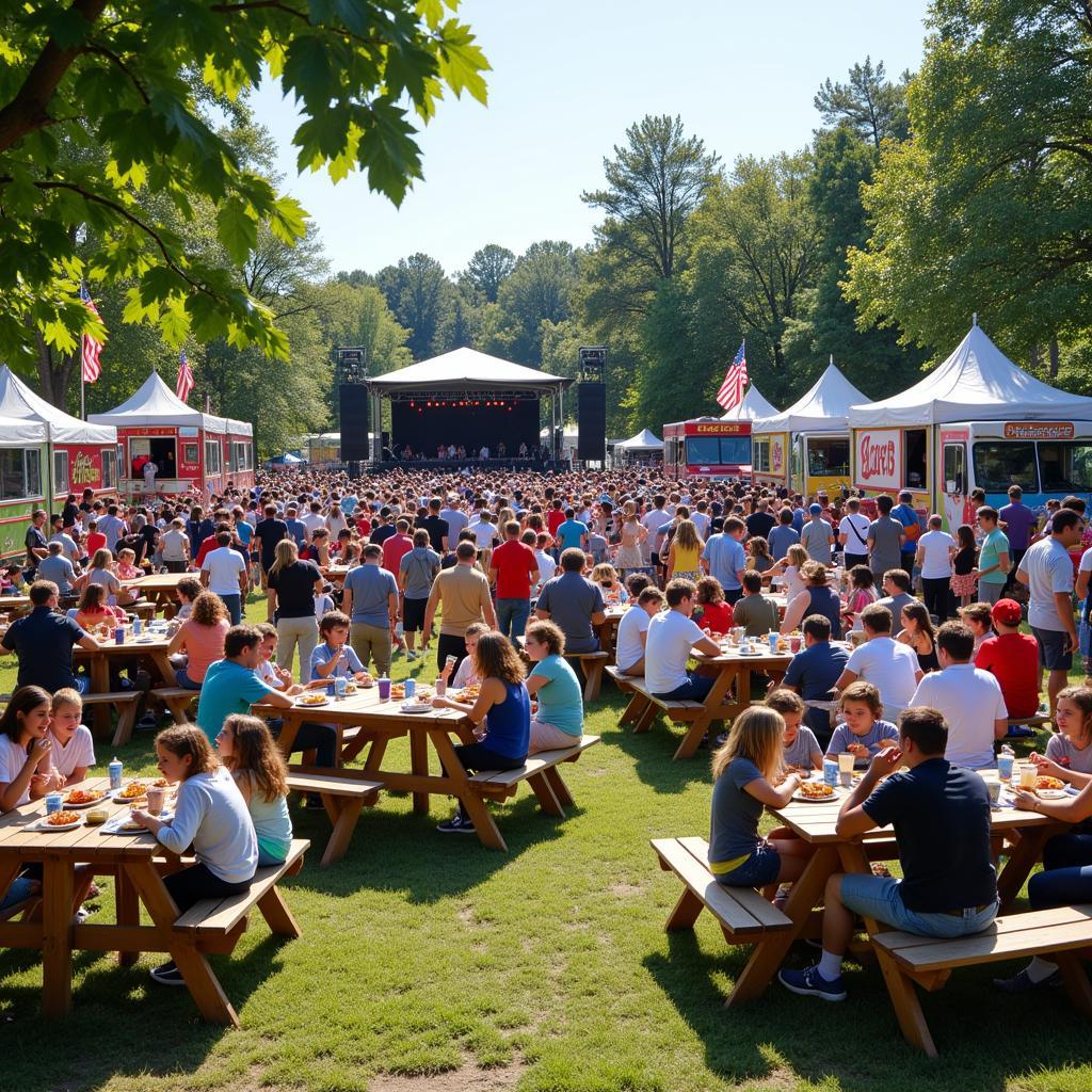 Crowds enjoying the food truck festival in Florence SC