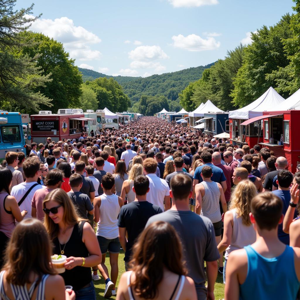 Crowds Enjoying the Food Truck Festival