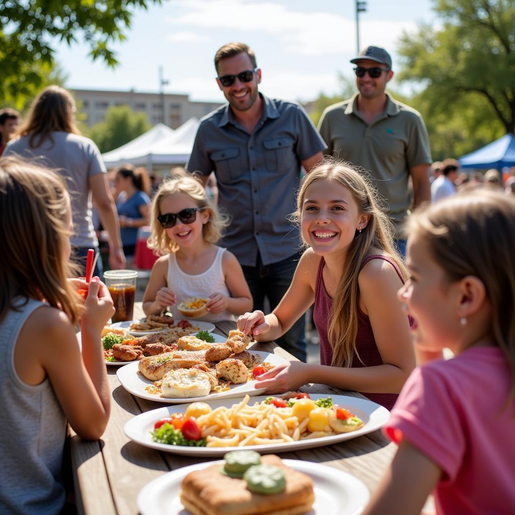 Families Enjoying Food Truck Friday in Reno