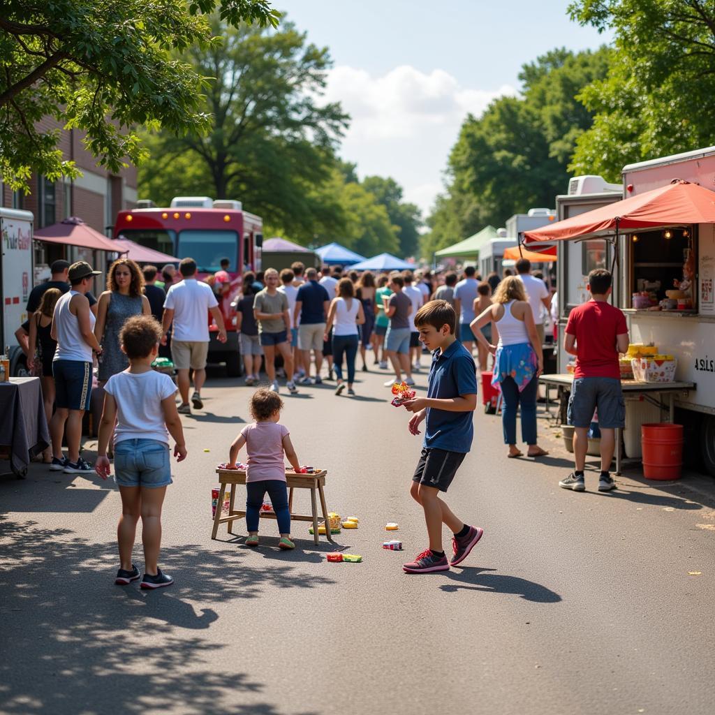 Families Enjoying Food Truck Friday in Rock Hill