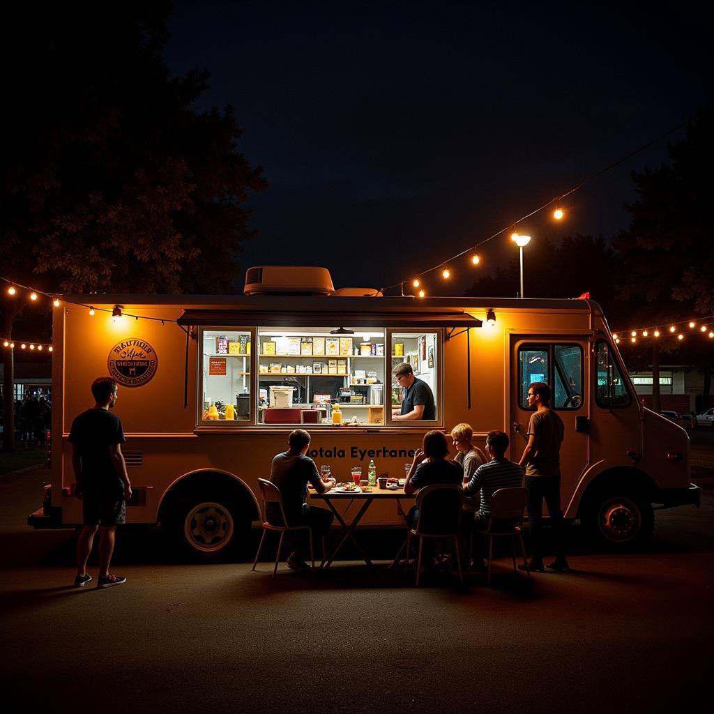 Food Truck at Night in Lawton, OK