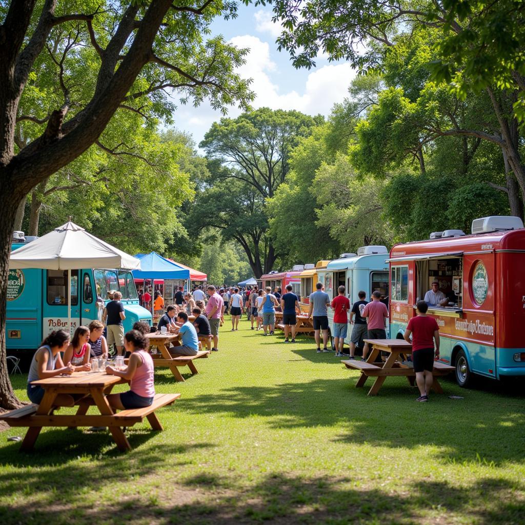 Food trucks parked at a local event in Pembroke Pines