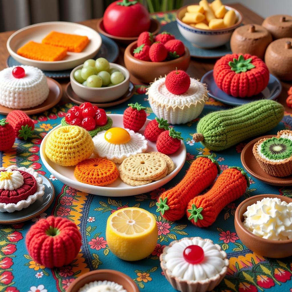 Variety of Crochet Play Food