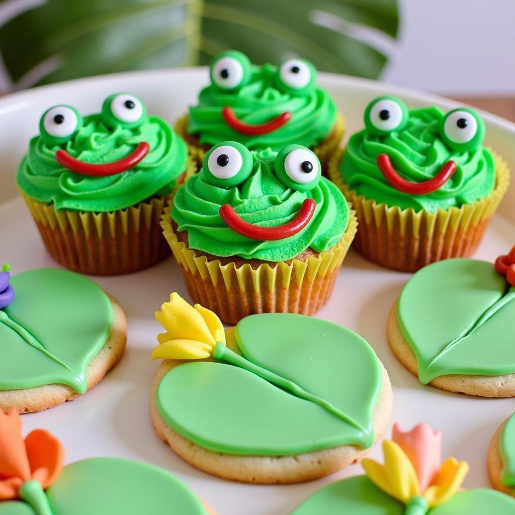 Frog Cupcakes and Lily Pad Cookies