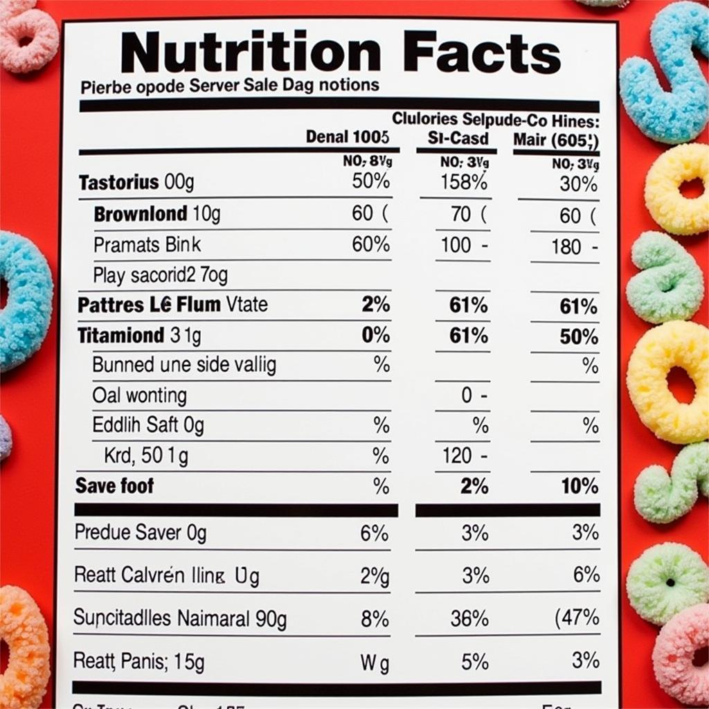 Froot Loops Nutrition Facts Panel Close-up