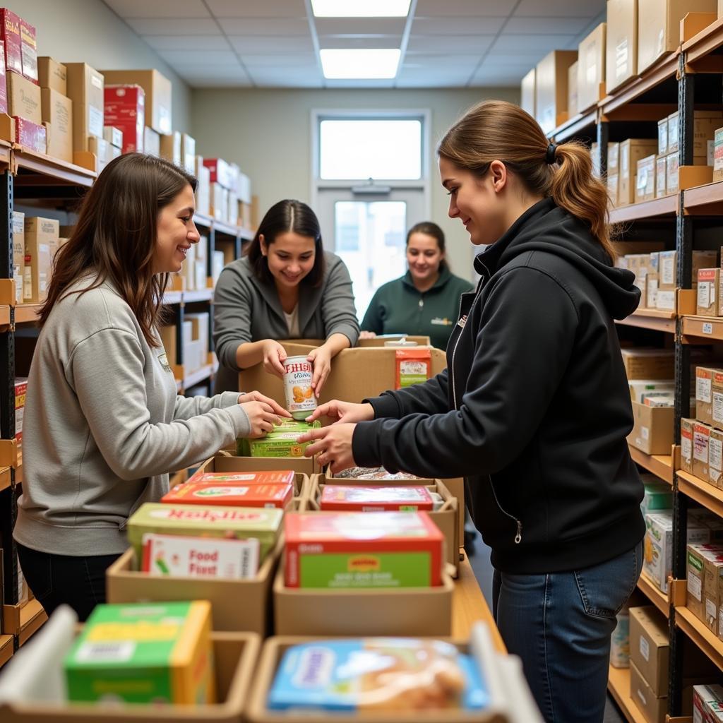 Galena Food Pantry Interior and Volunteers