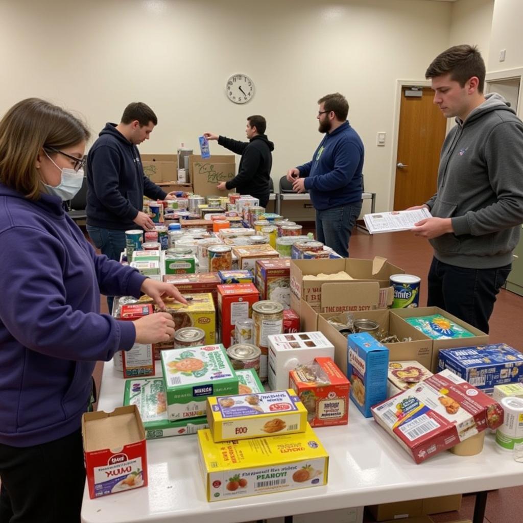 Galena Food Pantry Volunteers Sorting Food