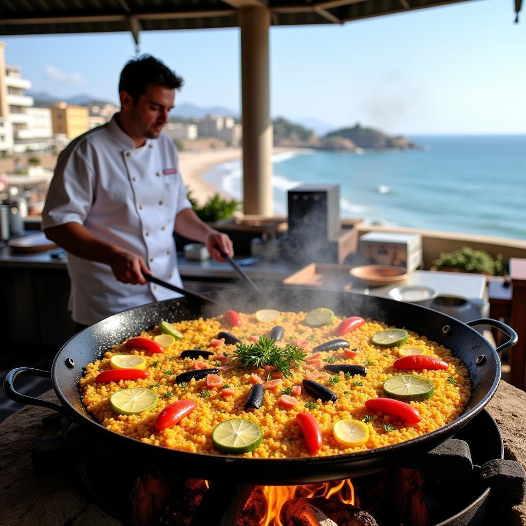 Gluten-free Paella being prepared in Valencia