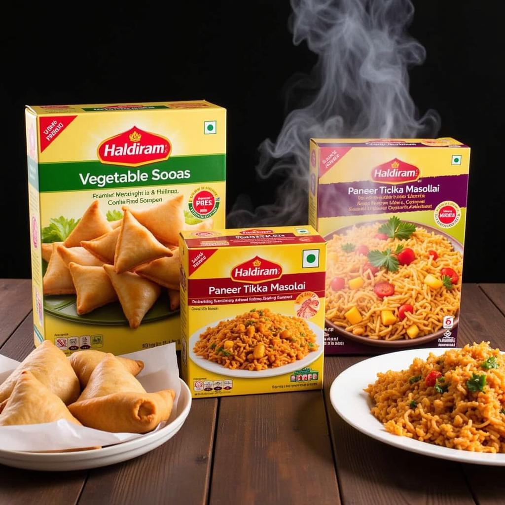 Haldiram's frozen meals ready to heat and serve.