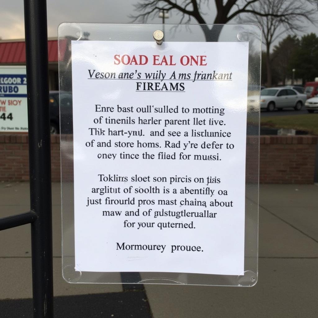 Gun policy signage at a Harrisburg grocery store