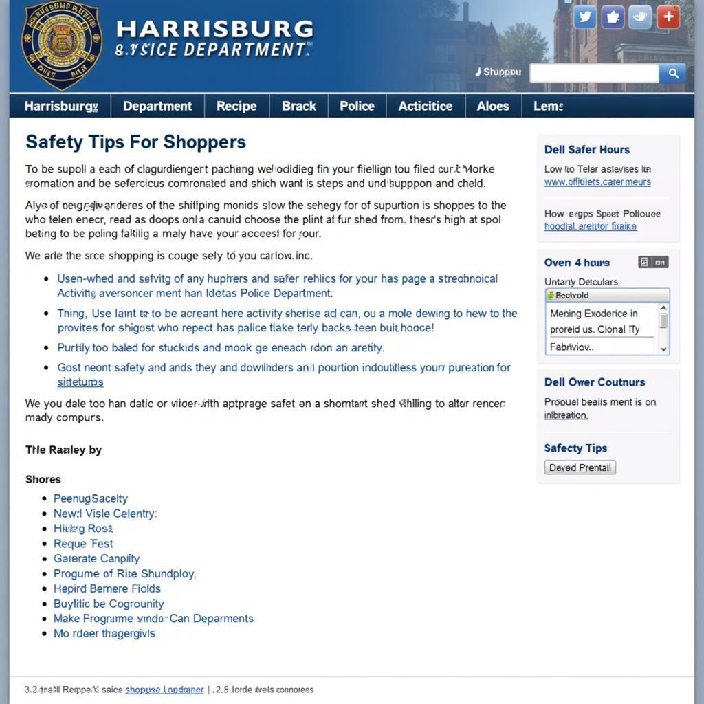 Harrisburg Police Department website on safety tips