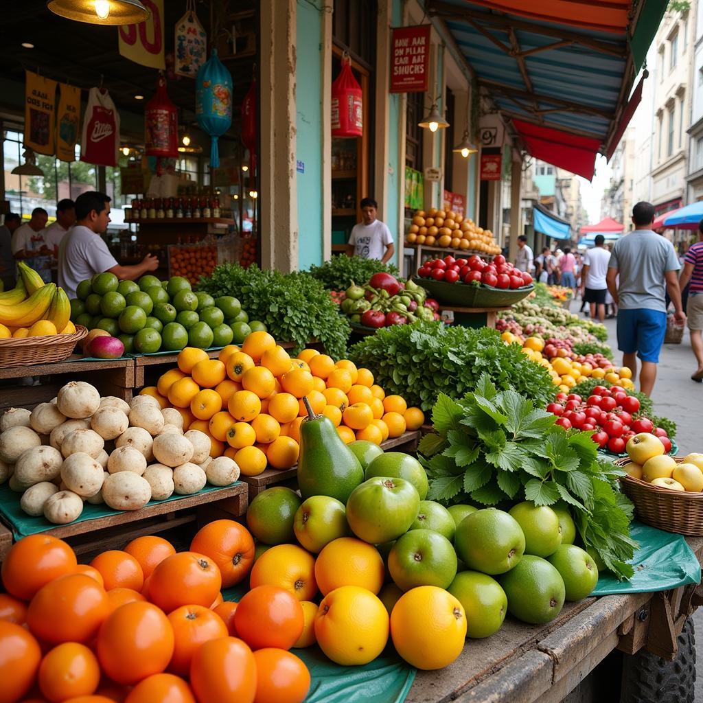 Fresh produce at a local market in Havana.