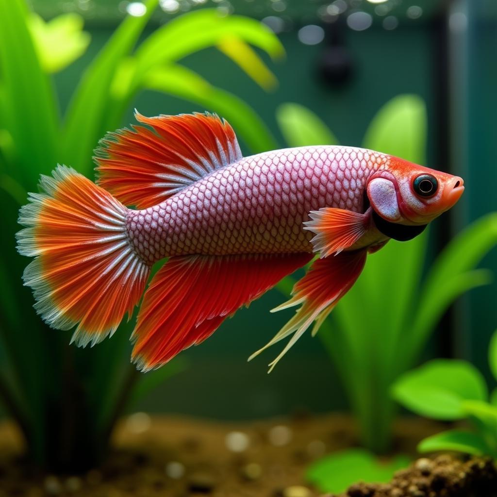 Healthy Betta Fish in Aquarium