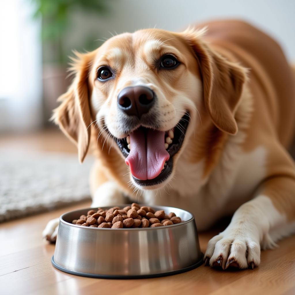 A Healthy Dog Enjoying Grain-Free Food