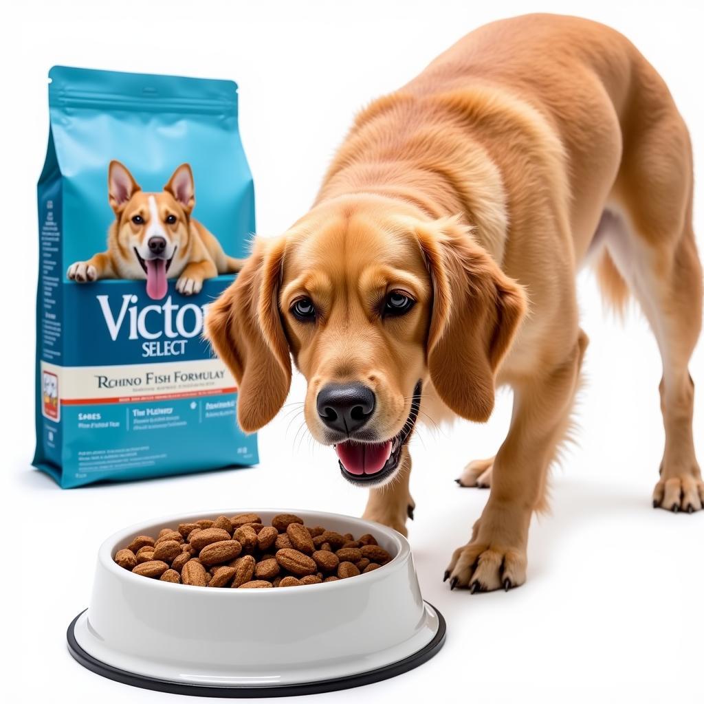 Healthy Dog Enjoying Victor Select Ocean Fish Formula