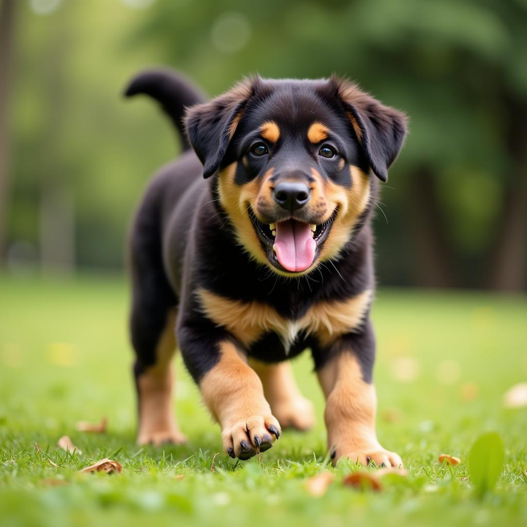 Healthy Large Breed Puppy Playing