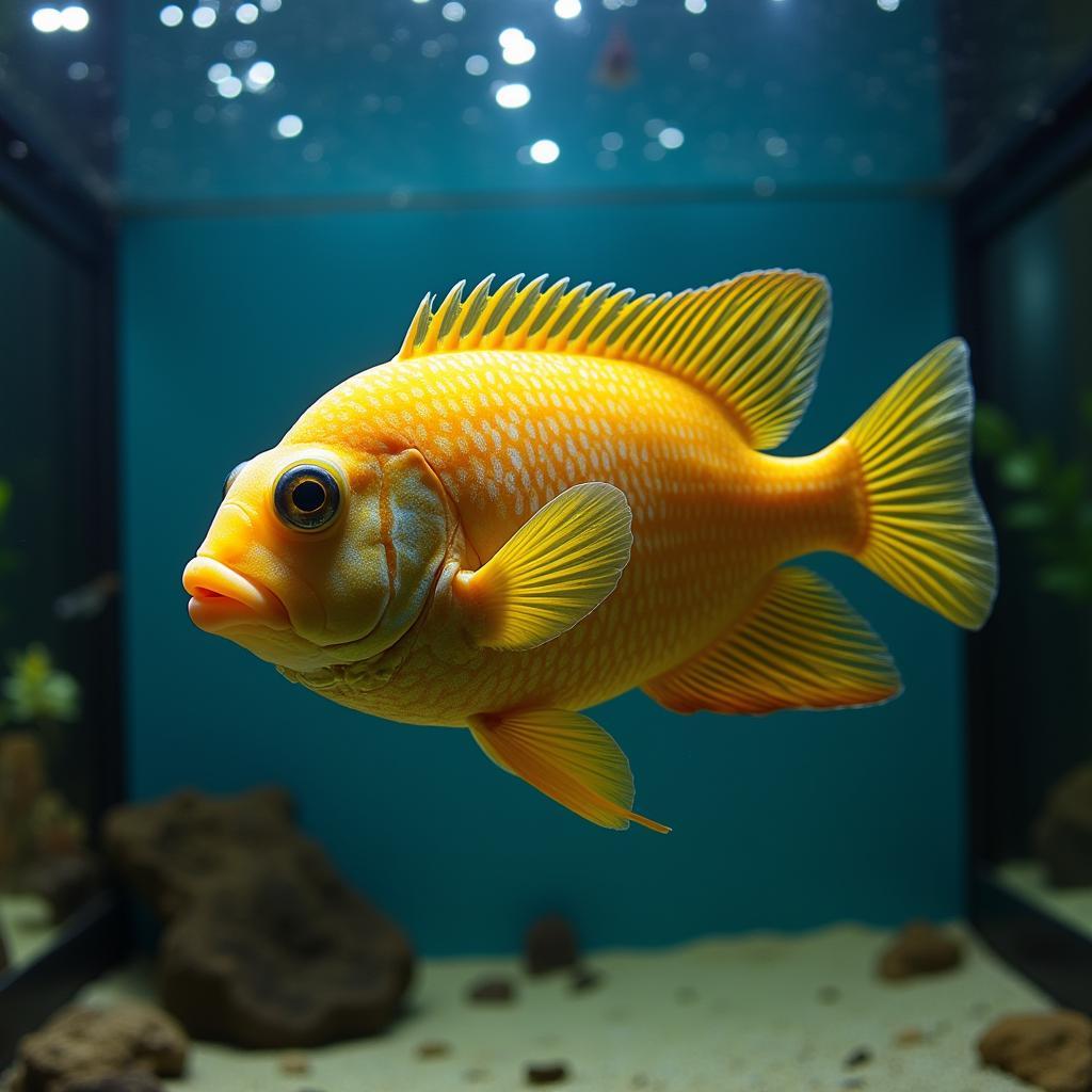 Healthy Oscar Cichlid in Aquarium