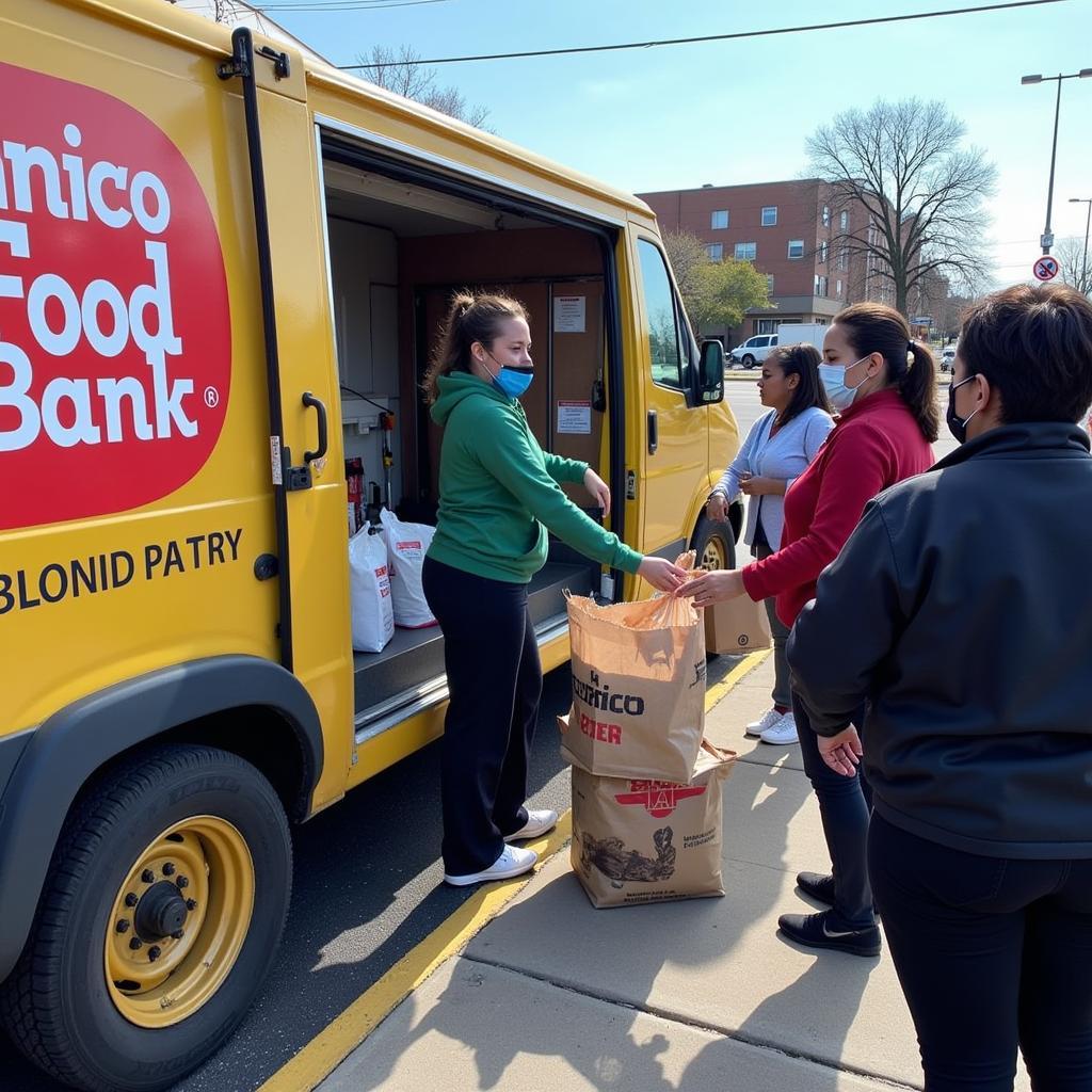 Henrico Food Bank Mobile Pantry Distributing Food