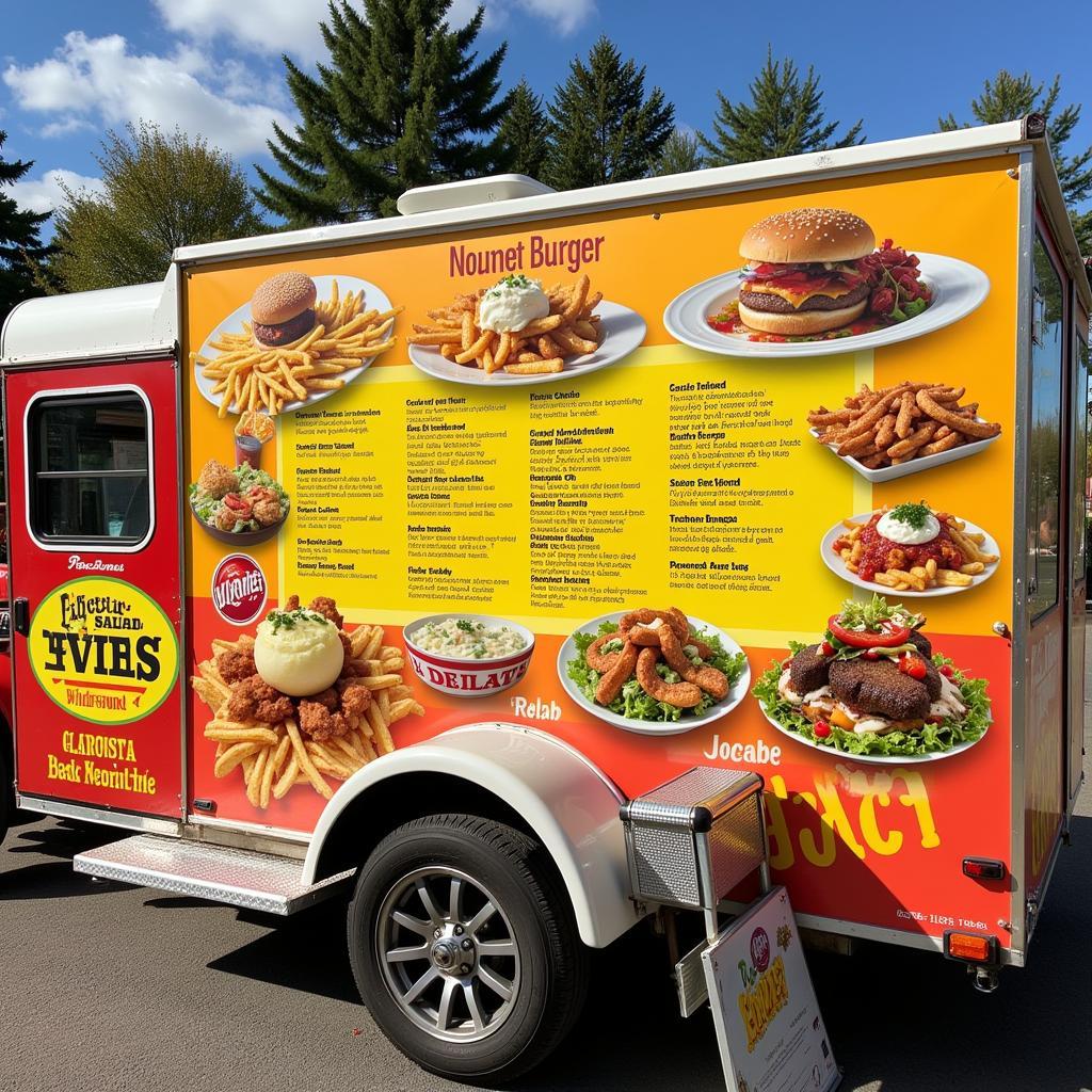 Hermes Food Truck Menu Display Showing Variety of Dishes