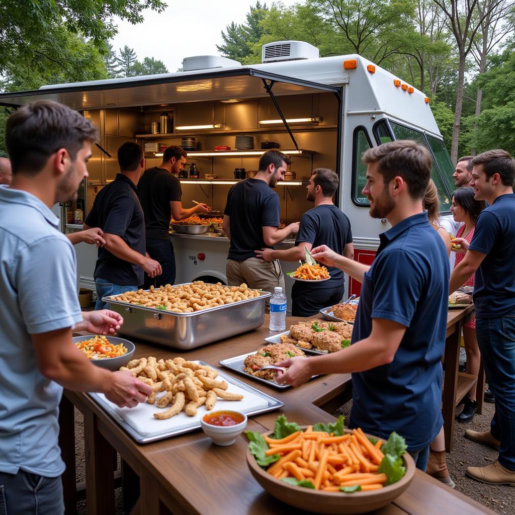 Hog Wild Food Truck Catering a Private Event